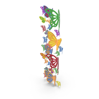 Colorful Butterfly Letter I PNG & PSD Images