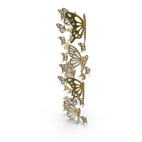 Gold Butterfly Letter I PNG & PSD Images