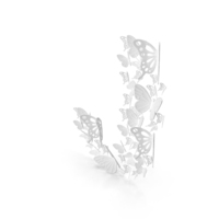 Monochrome Butterfly Letter J PNG & PSD Images