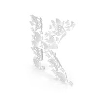 Monochrome Butterfly Letter K PNG & PSD Images