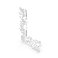 Monochrome Butterfly Letter L PNG & PSD Images