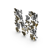 Black Butterfly Letter M PNG & PSD Images