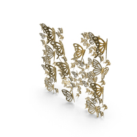Gold Butterfly Letter M PNG & PSD Images