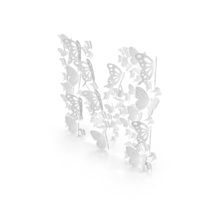 Monochrome Butterfly Letter M PNG & PSD Images