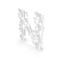 Monochrome Butterfly Letter N PNG & PSD Images