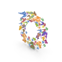 Colorful Butterfly Letter O PNG & PSD Images