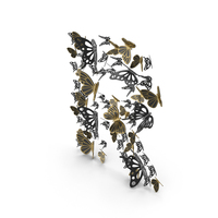 Black Butterfly Letter R PNG & PSD Images