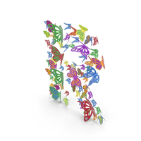 Colorful Butterfly Letter R PNG & PSD Images