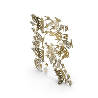 Gold Butterfly Letter R PNG & PSD Images