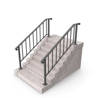 Marble Staircase With Metal Railings PNG & PSD Images