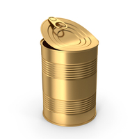Gold Tin Can Opened PNG & PSD Images