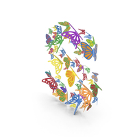 Colorful Butterfly Letter S PNG & PSD Images
