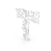 Monochrome Butterfly Letter T PNG & PSD Images