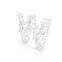 Monochrome Butterfly Letter W PNG & PSD Images