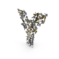 Black Butterfly Letter Y PNG & PSD Images