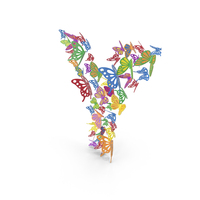 Colorful Butterfly Letter Y PNG & PSD Images