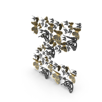 Black Butterfly Letter Z PNG & PSD Images