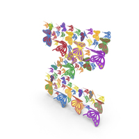 Colorful Butterfly Letter Z PNG & PSD Images