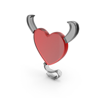 Evil Heart With Wings Symbol PNG & PSD Images