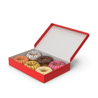 Donuts In Red Box PNG & PSD Images
