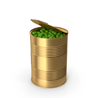 Gold Tin Can With Peas PNG & PSD Images