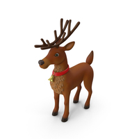 Christmas Reindeer Cartoon Basic Pose PNG & PSD Images