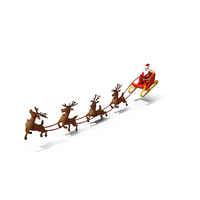 Flying Santa Claus Reindeer Sleigh PNG & PSD Images