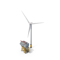 Offshore Wind Farm With Turbine PNG & PSD Images