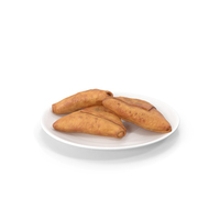 Samosa on White Plate PNG & PSD Images