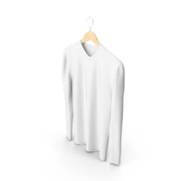 White Long Sleeve Hanging Male V Neck T-shirt PNG & PSD Images