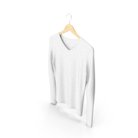 White Female V Neck T-Shirt PNG & PSD Images