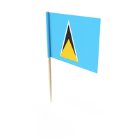 Saint Lucia Tooth Pick Flag PNG & PSD Images