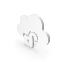 Lock On Cloud Icon White PNG & PSD Images