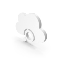 White Cloud Data Search Icon PNG & PSD Images