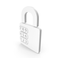 Combination Lock Icon White PNG & PSD Images