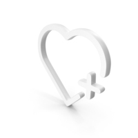 White Heart With Plus Icon PNG & PSD Images