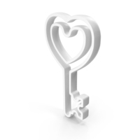 White Door Key Outline Icon PNG & PSD Images