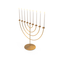 Golden Hanukkah Menorah Candelabrum With Candles PNG & PSD Images