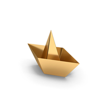 Gold Paper Ship PNG & PSD Images