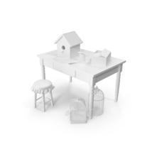 Monochrome Birdhouse Making PNG & PSD Images