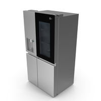 Refrigerator LG 27 Side-By-Side InstaView White PNG & PSD Images