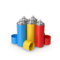 Colored Spray Paint Cans PNG & PSD Images