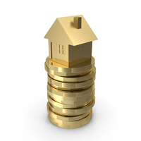 House On A Stack Of Coins PNG & PSD Images