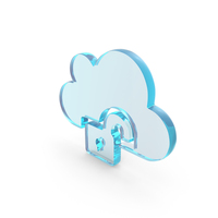 Glass Cloud Data Lock Icon PNG & PSD Images