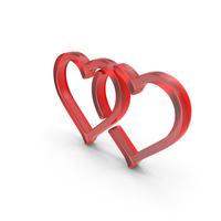 Glass Couple Hearts Icon PNG & PSD Images