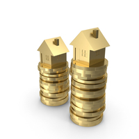 House On A Stack Of Coins PNG & PSD Images