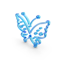 Out Line Butterfly Icon Glass PNG & PSD Images