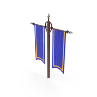 Double Banner Blue PNG & PSD Images