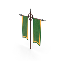 Double Banner Green PNG & PSD Images