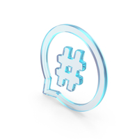 Out Line Hashtag Bubble Speech Icon Glass PNG & PSD Images
